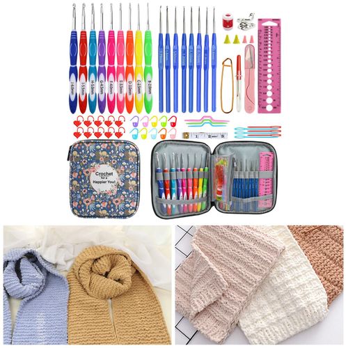 Crochet Hooks Kit With Case Set Sewing Project Craft Knitting Needles
