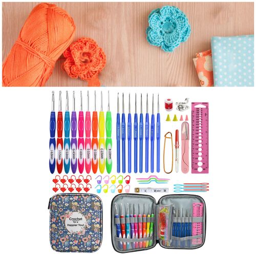 Crochet Hooks Kit With Case Set Sewing Project Craft Knitting Needles
