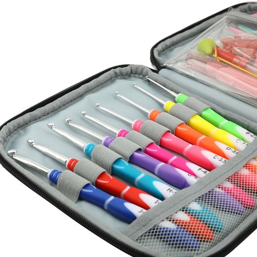 Crochet Hooks Kit With Case Set Sewing Project Craft Knitting Needles