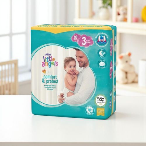 Asda Little Angels Diapers Pampers Nappies Size 3 - 98 pcs 6-10kgs - Green