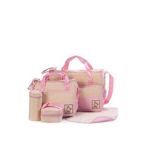 5 Piece Baby Diaper Bag-Pink