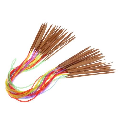 18Pcs Bamboo Circular Knitting Needles Length 60cm Size 2  10mm 60cm