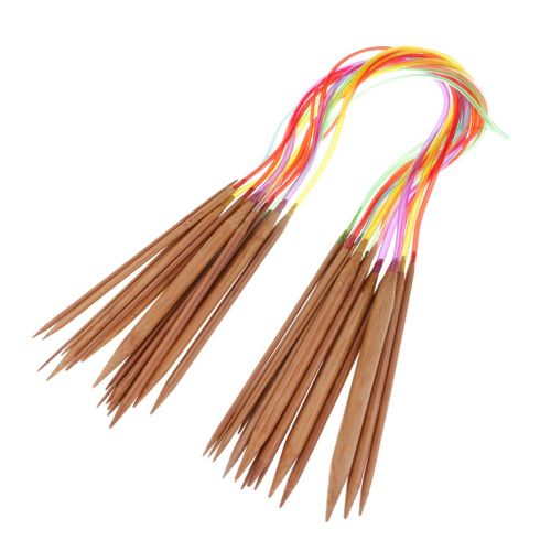 18Pcs Bamboo Circular Knitting Needles Length 60cm Size 2  10mm 60cm