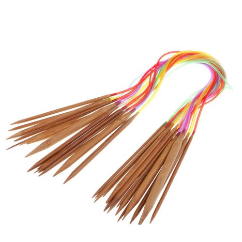 18Pcs Bamboo Circular Knitting Needles Length 60cm Size 2  10mm 60cm