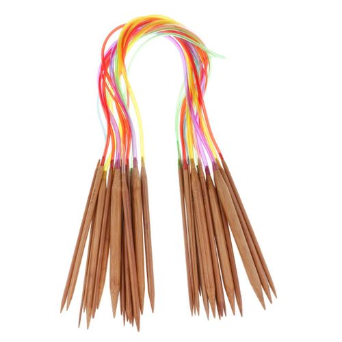 18Pcs Bamboo Circular Knitting Needles Length 60cm Size 2  10mm 60cm
