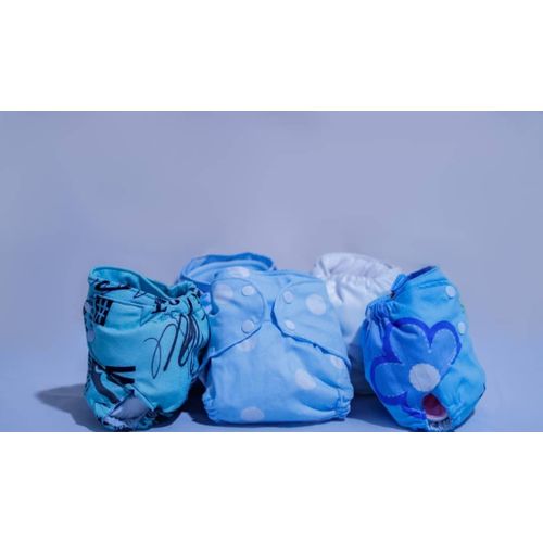 Reusable Baby Diapers With Nappy(Design May Vary)-Multicolour