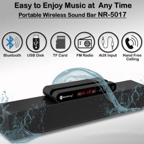 New Rixing NR-5017 LED SoundBar Bluetooth Portable Speaker -Silver