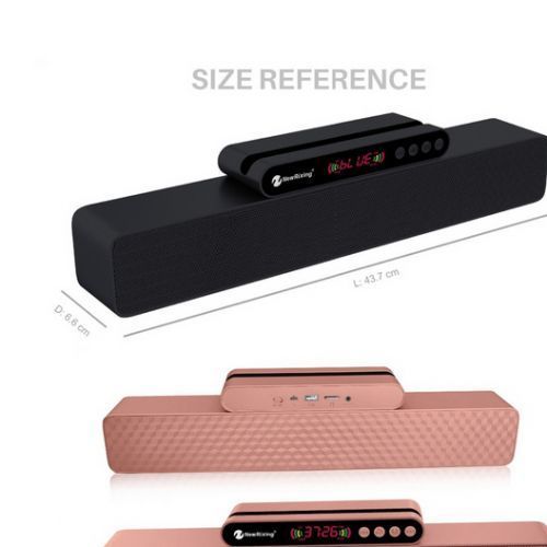 New Rixing NR-5017 LED SoundBar Bluetooth Portable Speaker -Silver