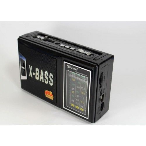 Origaudio X-Bass  rx166 Rechargeable FM Radio With SD Card And Flash pots - Black.
