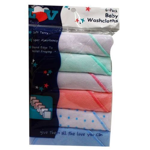 Set Of 6 Baby Wipes ( Baby Wash Cloths) - Multi-Color