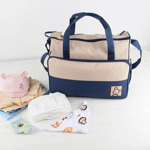 Maternity 5pcs Nappy Multifunction Baby diaper bag tote hand bags baby set -Blue