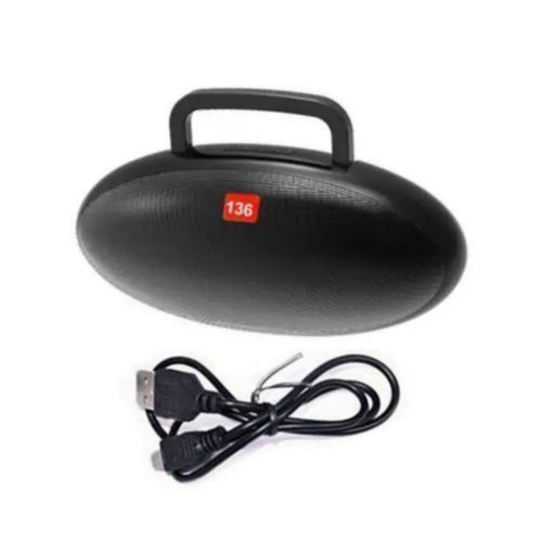 Super Bass Oval Blue Tooth Speaker- Black/BLUE