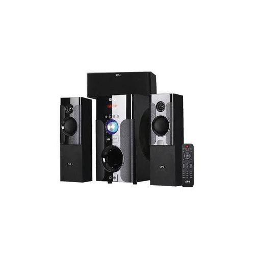 SPJ 3.1 CH Karaoke Wooden Body Multimedia Speaker - Black. (2YRs WRTY)