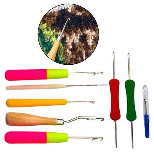 Latch Hook Crochet  Set 9Pcs Wooden Bent Latch Hook