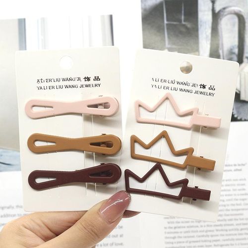 Coffee Color Cute Snap Hair Clips For Girls Clip Pins Hairpins Color Metal Barrettes For Baby Children Styling Accessories