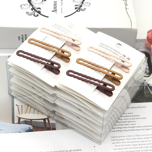 Coffee Color Cute Snap Hair Clips For Girls Clip Pins Hairpins Color Metal Barrettes For Baby Children Styling Accessories