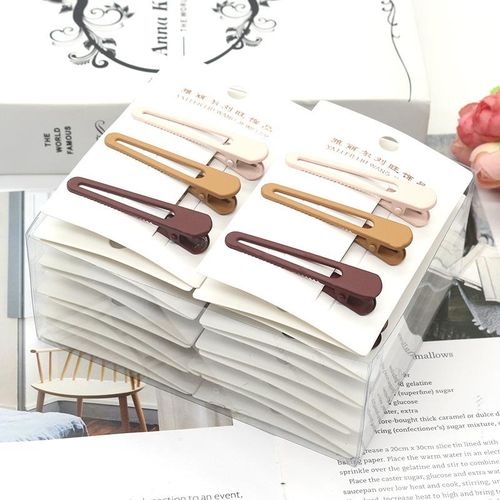 Coffee Color Cute Snap Hair Clips For Girls Clip Pins Hairpins Color Metal Barrettes For Baby Children Styling Accessories