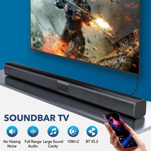 Rechargeable Wireless Bluetooth,TV, Office, Car ,Game ,Sound Bar Speakers -Black