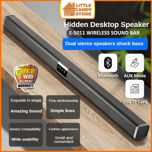 Rechargeable Wireless Bluetooth,TV, Office, Car ,Game ,Sound Bar Speakers -Black