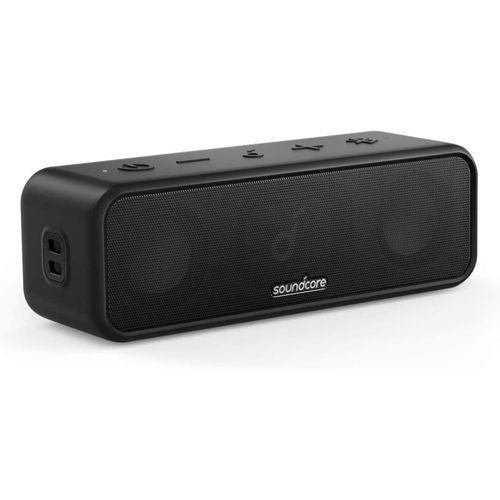 Anker Soundcore 3, Bluetooth Speaker with Stereo Sound, Pure Titanium Diaphragm Drivers, PartyCast Technology, BassUp, 24H Playtime, IPX7 Waterproof, App, Custom EQ, Home, Outdoor, Beach