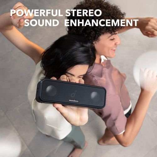 Anker Soundcore 3, Bluetooth Speaker with Stereo Sound, Pure Titanium Diaphragm Drivers, PartyCast Technology, BassUp, 24H Playtime, IPX7 Waterproof, App, Custom EQ, Home, Outdoor, Beach