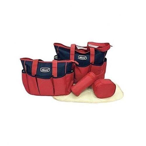Chicco Bundle Of 5 Piece Diaper Bag - Navy Blue-Red