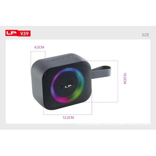 Portable Bluetooth LED Rechargeable Speaker - Black