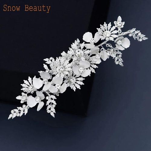 A33 Pearl Wedding Comb Jewelry Bride Hair Clips Floral Headpiece Crystal Women Tiaras Rhinestone Bridal Hair Accessories