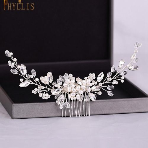 A33 Pearl Wedding Comb Jewelry Bride Hair Clips Floral Headpiece Crystal Women Tiaras Rhinestone Bridal Hair Accessories