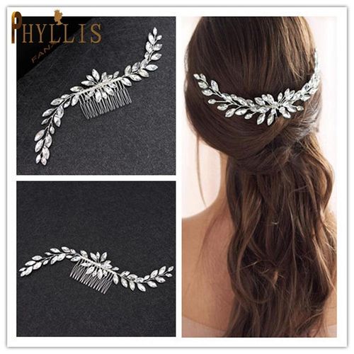 A33 Pearl Wedding Comb Jewelry Bride Hair Clips Floral Headpiece Crystal Women Tiaras Rhinestone Bridal Hair Accessories