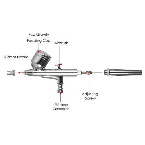 Multipurpose Airbrush Mini Air Compressor Set Gravity Feed