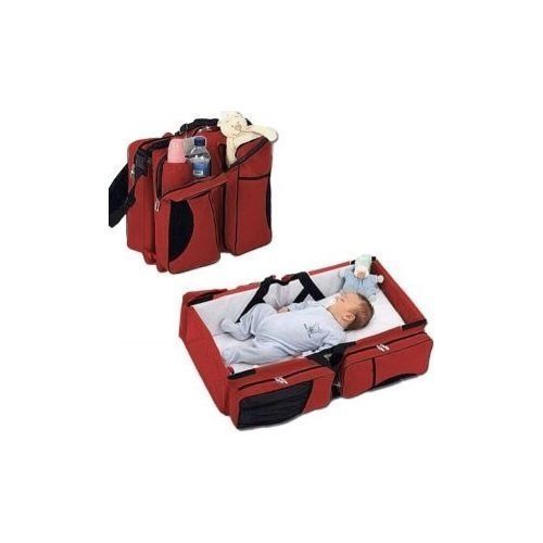 White Label 3 in 1 Baby Travel Bag and Bed -  Red