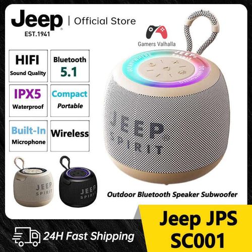 Jeep PS SC001 Bluetooth Speaker Wireless Outdoor Portable Mini Colorful Mini Speaker Large Volume High Quality Subwoofer Waterproof Support TF Card Receipt Voice Player -Built In Microphone+HD Noise Reduction - Black