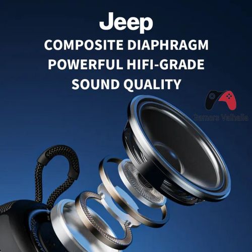 Jeep PS SC001 Bluetooth Speaker Wireless Outdoor Portable Mini Colorful Mini Speaker Large Volume High Quality Subwoofer Waterproof Support TF Card Receipt Voice Player -Built In Microphone+HD Noise Reduction - Black