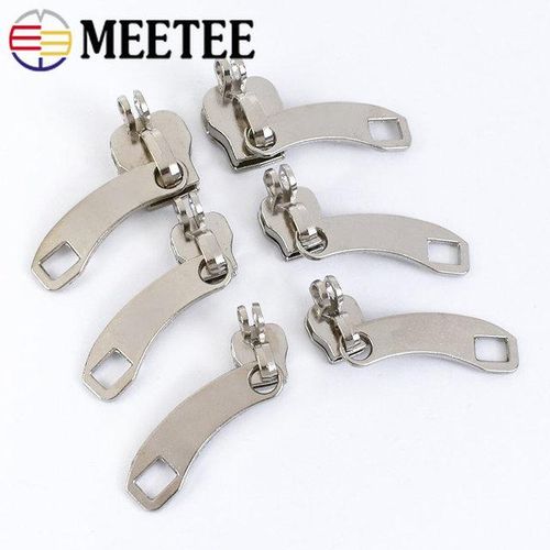 5/10/20pairs 5 8 10 Zipper With Lock Hole For Nylon Zippers Suitcase Backpack Zip Puller Repair Kit Diy Sewing Material