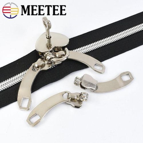 5/10/20pairs 5 8 10 Zipper With Lock Hole For Nylon Zippers Suitcase Backpack Zip Puller Repair Kit Diy Sewing Material