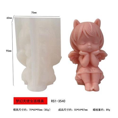 Angel Girl Plaster Doll Silicone Mold 3D Wishing Angel Resin Ornaments Scented Candle Soap Expanded Scented Stone Silicone Mold