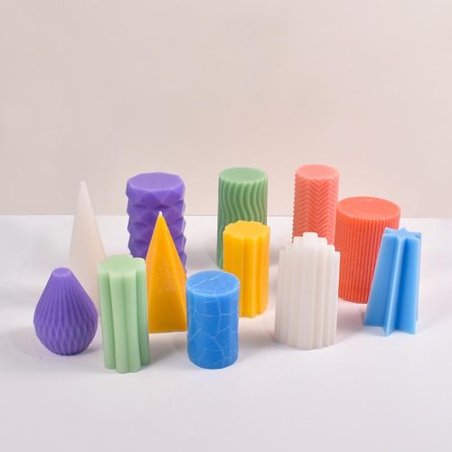 Geometry Stripe Candle Silicone Mold Diy Star Four-Leaf Clover Circular Soap Resin Mold Chocolate Making Home Decor