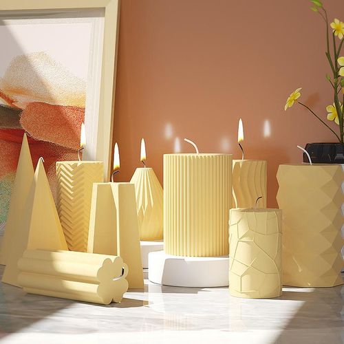 Geometry Stripe Candle Silicone Mold Diy Star Four-Leaf Clover Circular Soap Resin Mold Chocolate Making Home Decor