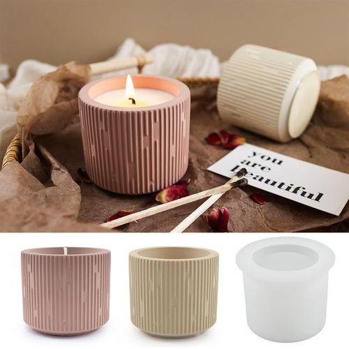 Circular Storage Bottle With Lid Silicone Mold Diy Epoxy Resin Candle Jar Handmade Gypsum Cement Concrete Process Mold