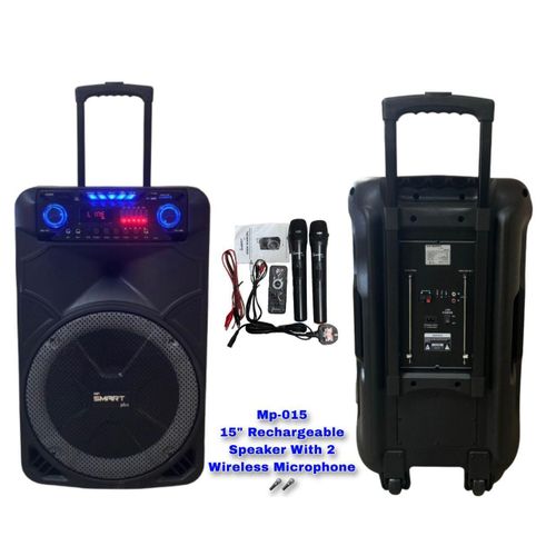 Smartplus 15 Inch High Power Rechargeable Multimedia Speaker - Black