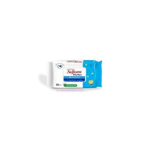 Softcare Wet Baby Wipes-80 Pieces-White