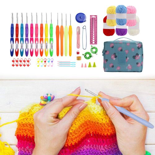 13pcs Crochet Hooks Kit Set Needles Storage Bag 6 Wool Sewing Tools