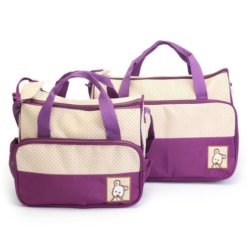 5Pcs Set Baby Diaper Bag And Waterproof - Purple
