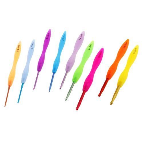 9Pcs Crochet Hook Set Size 2mm6mm Aluminium Hooks