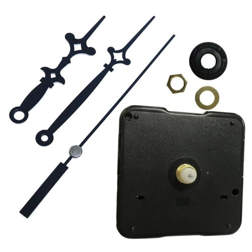 Black Quartz Hand Clock Movement Motor Mechanism Hands & Fittings DIY Kit NO5119