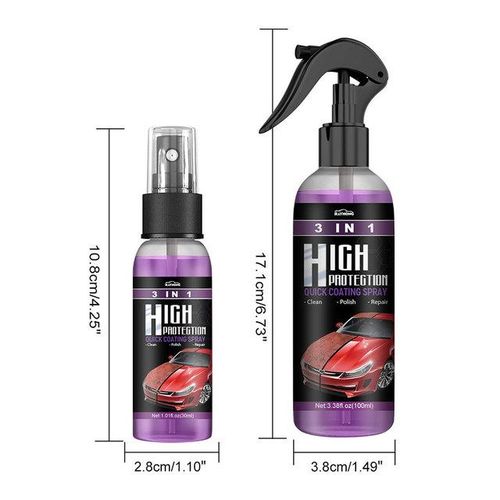 3 In 1 Car Ceramic Coating Spray 30ml/100ml Auto Nano Ceramic Coating Polishing Spraying Wax Car Paint Scratch Repair Remover-100ml_Dark Grey