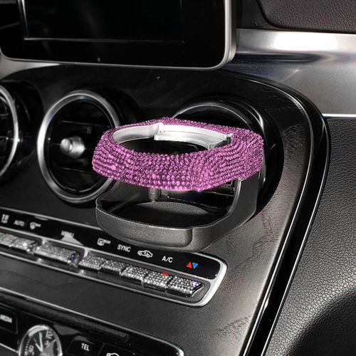 Drilled Front Air Outlet Water Cup Holder Bling Rhinestone Drink Holder For Ashtray Water Cup Kettle Car Accessories