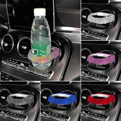 Drilled Front Air Outlet Water Cup Holder Bling Rhinestone Drink Holder For Ashtray Water Cup Kettle Car Accessories