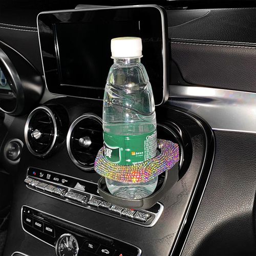 Drilled Front Air Outlet Water Cup Holder Bling Rhinestone Drink Holder For Ashtray Water Cup Kettle Car Accessories